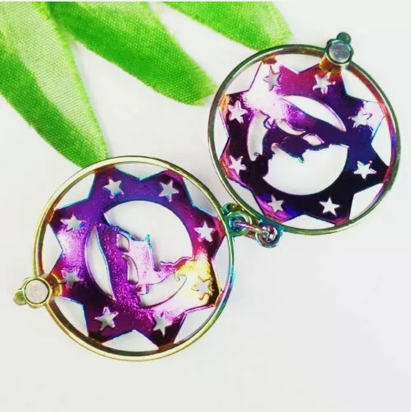 New Rainbow Hematite Deer Star Round Open Pendant. - Picture 2 of 10